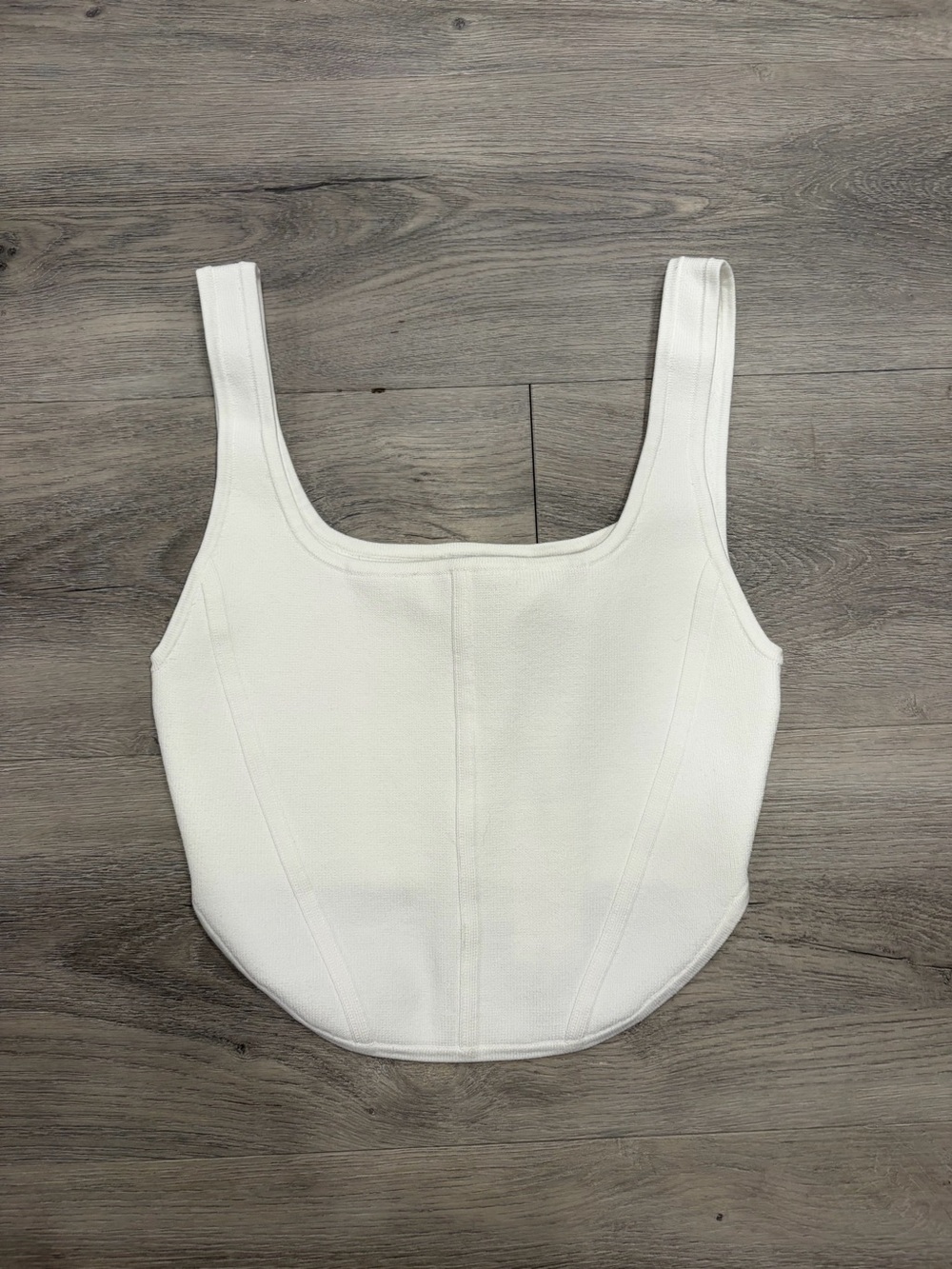 Babaton Sculpt Knit Bustier Tank White NWT